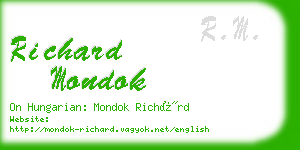 richard mondok business card